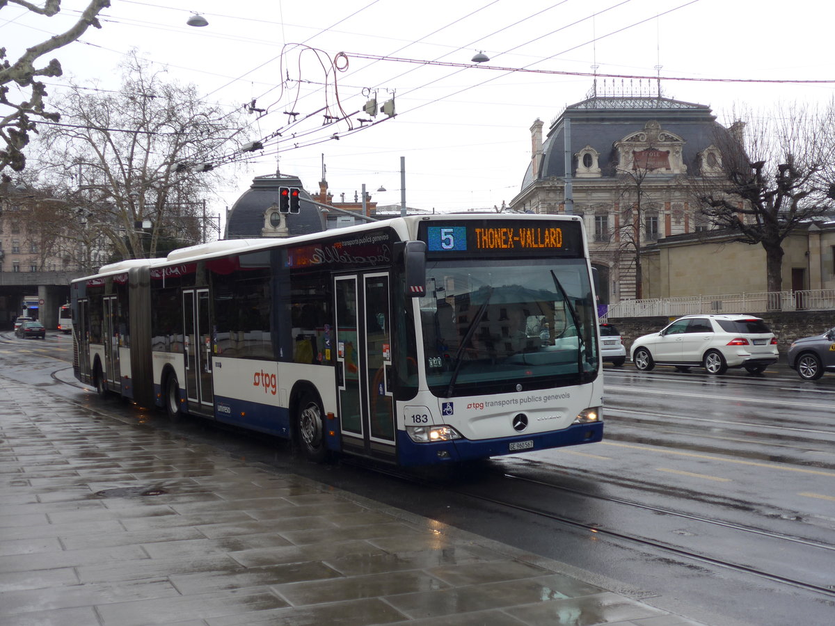 (202'224) - TPG Genve - Nr. 183/GE 960'567 - Mercedes am 11. Mrz 2019 in Genve, Place des Vingt-Deux-Cantons