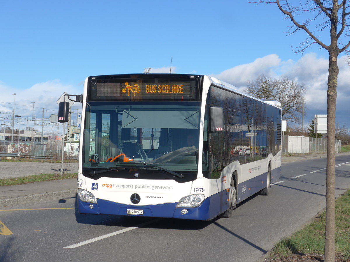 (202'315) - Globe-Limo, Genve - Nr. 1979/GE 960'972 - Mercedes am 11. Mrz 2019 beim Bahnhof Meyrin