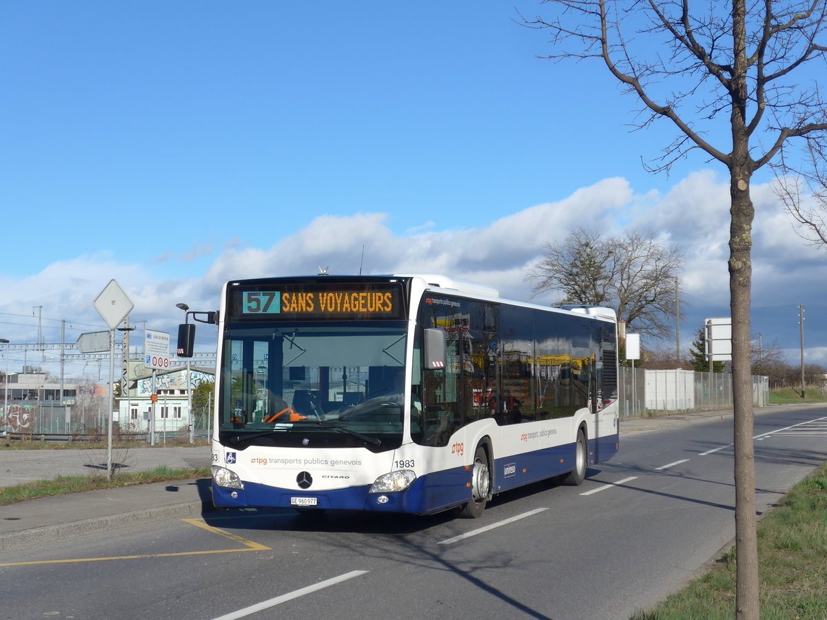 (202'316) - Globe-Limo, Genve - Nr. 1983/GE 960'977 - Mercedes am 11. Mrz 2019 beim Bahnhof Meyrin