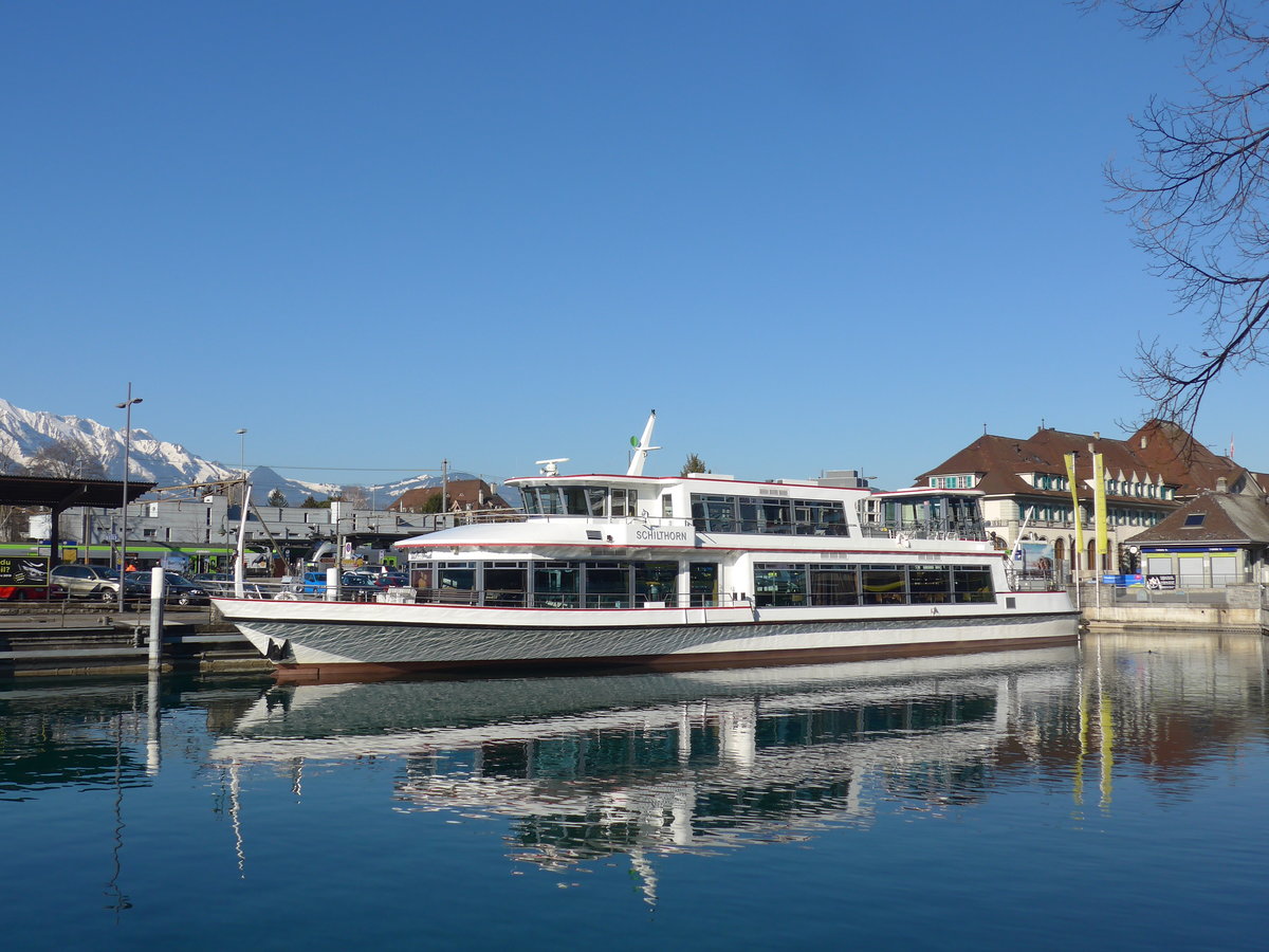 (202'673) - Motorschiff Schilthorn am 21. Mrz 2019 an der Schifflndte Thun