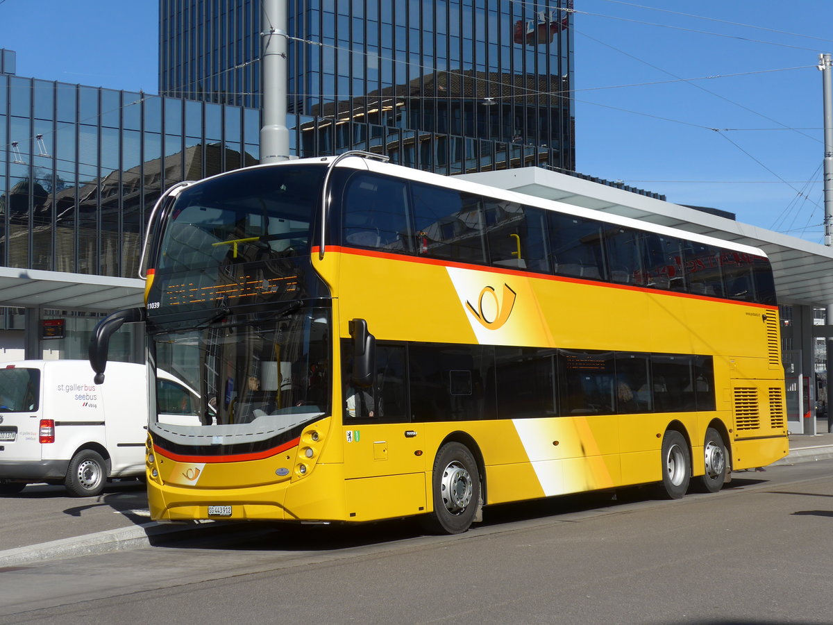 (202'681) - PostAuto Ostschweiz - SG 443'912 - Alexander Dennis am 21. Mrz 2019 beim Bahnhof St. Gallen