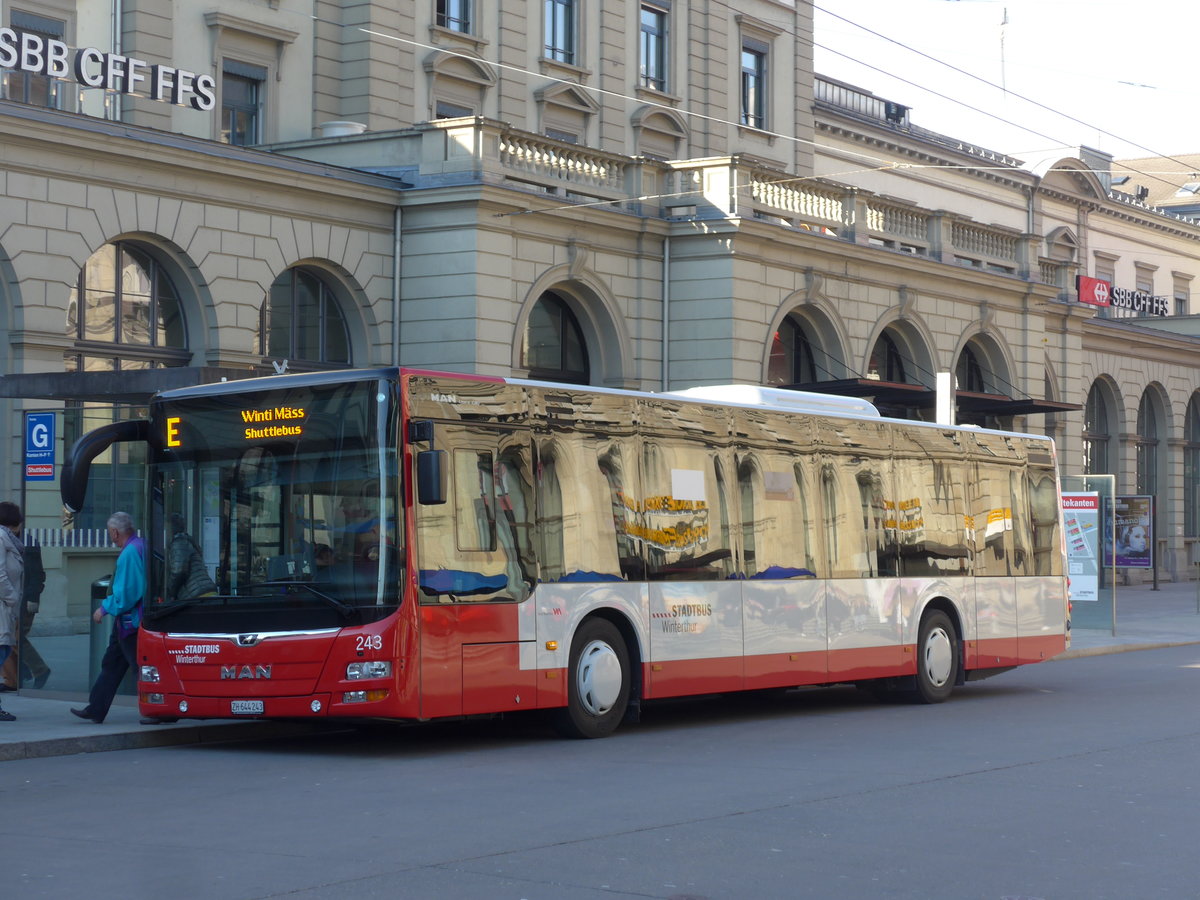 (202'782) - SW Winterthur - Nr. 243/ZH 644'243 - MAN am 21. Mrz 2019 beim Hauptbahnhof Winterthur