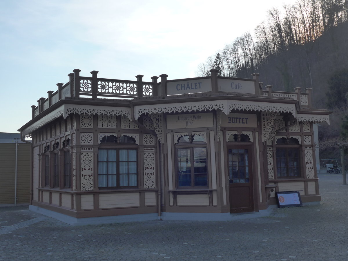 (202'907) - Alter Kiosk bei der Pilatusbahn am 22. Mrz 2019 in Alpnachstad