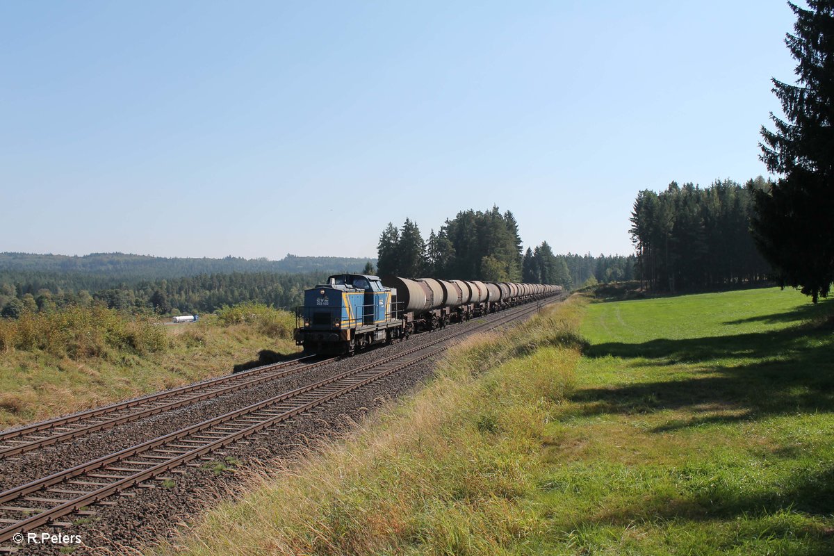 203 102 ex MWB jetzt EVB mit einem Kesselzug aus Ingolstadt nach Cheb kurz vor Pechbrunn. 13.09.16