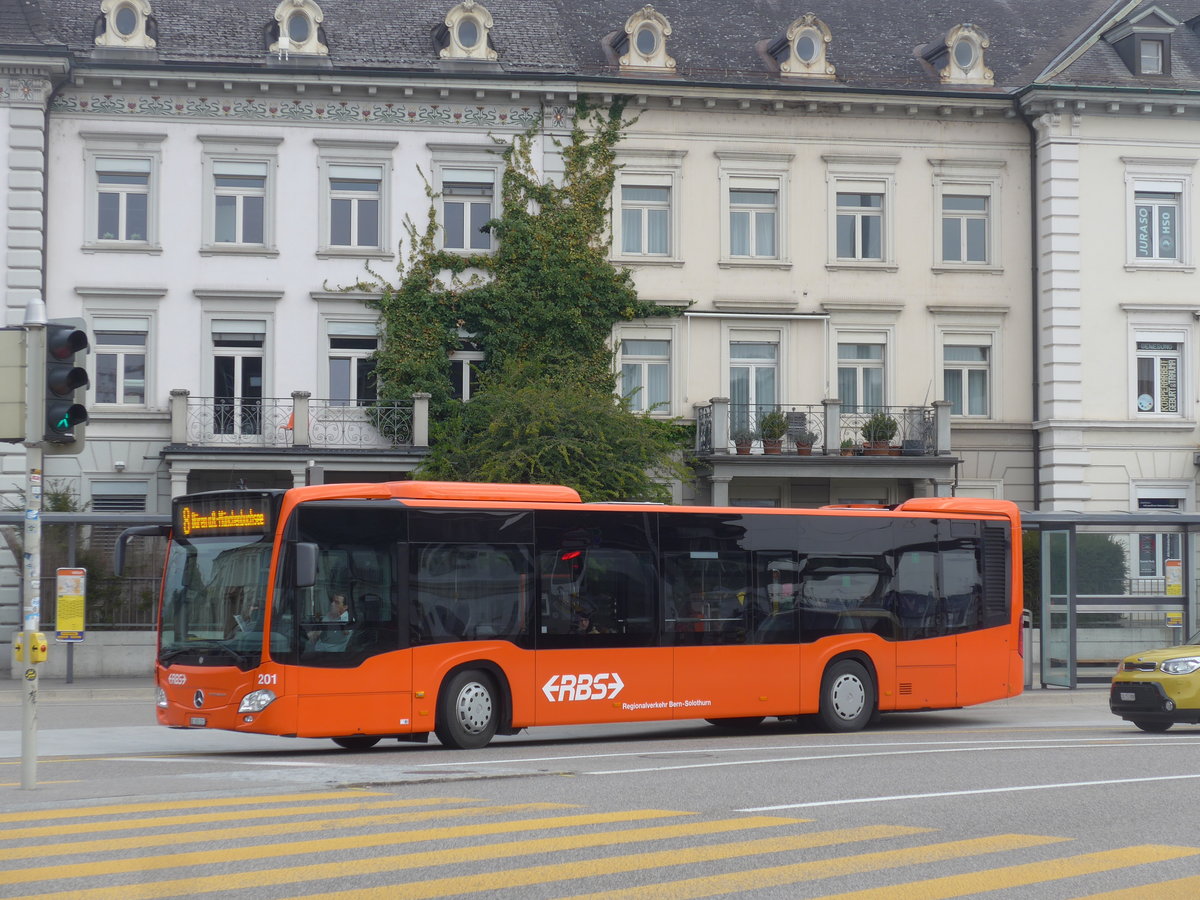 (203'561) - RBS Worblaufen - Nr. 201/BE 800'201 - Mercedes am 13. April 2019 beim Hauptbahnhof Solothurn