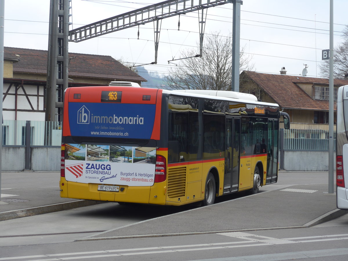 (203'657) - Lengacher, Wichtrach - Nr. 7/BE 619'491 - Mercedes am 14. April 2019 beim Bahnhof Mnsingen