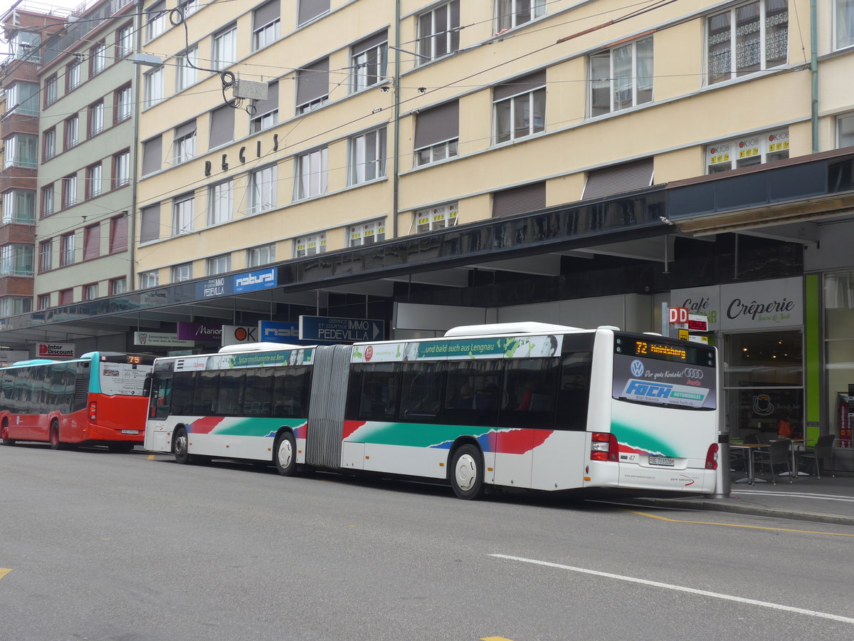 (203'705) - ASm Langenthal - Nr. 47/BE 703'520 - MAN am 15. April 2019 beim Bahnhof Biel