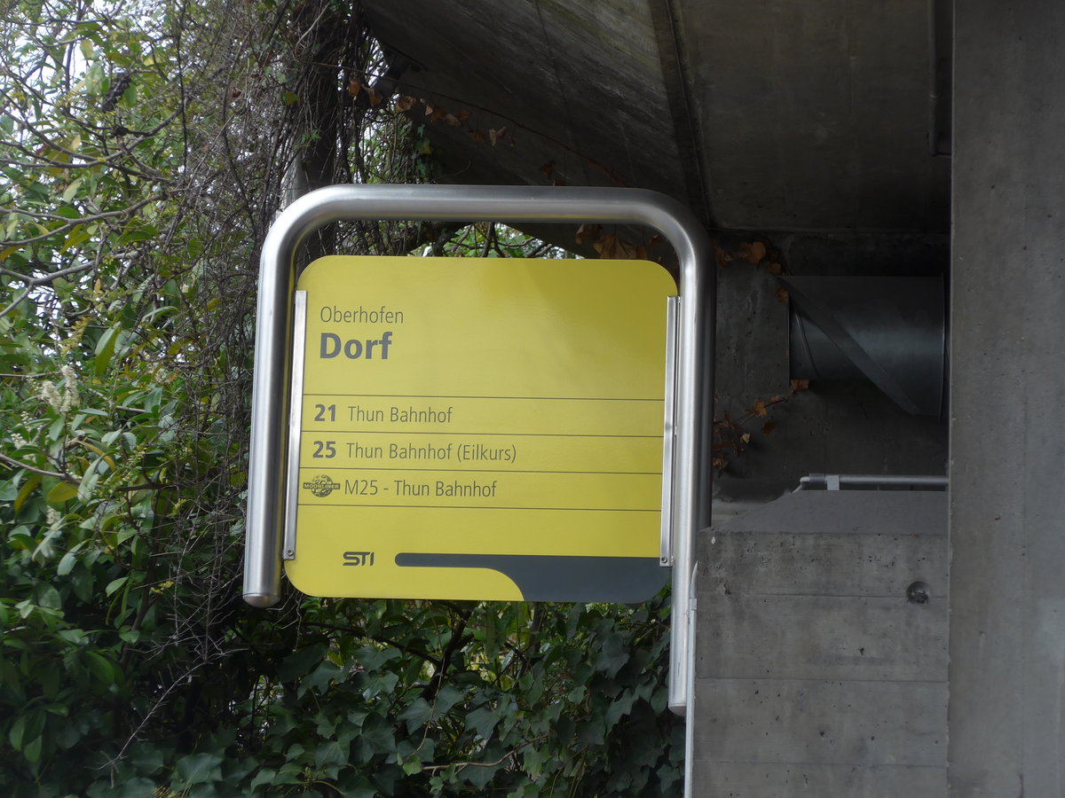 (203'847) - STI-Haltestelle - Oberhofen, Dorf - am 21. April 2019
