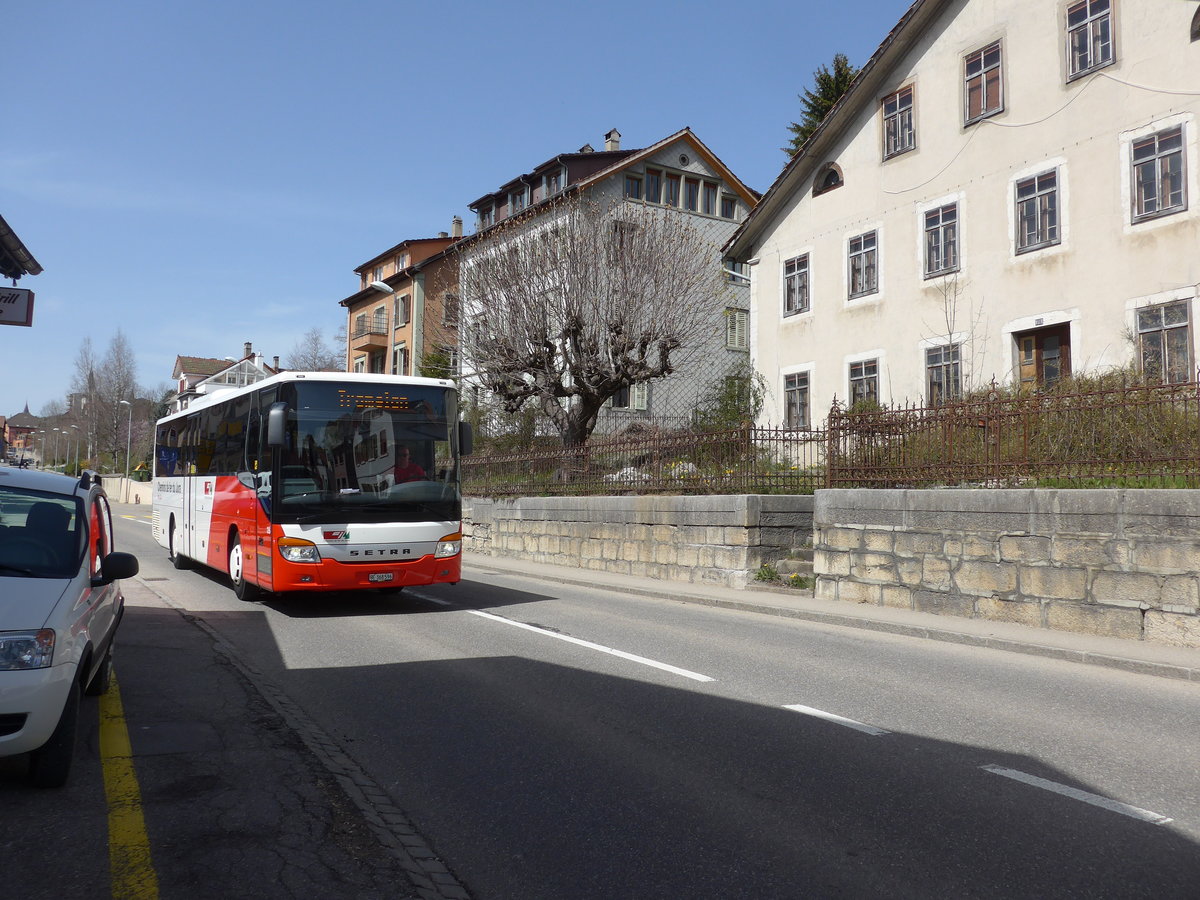 (203'893) - CJ Tramelan - Nr. 126/BE 368'596 - Setra am 22. April 2019 in Tramelan, Grand Rue