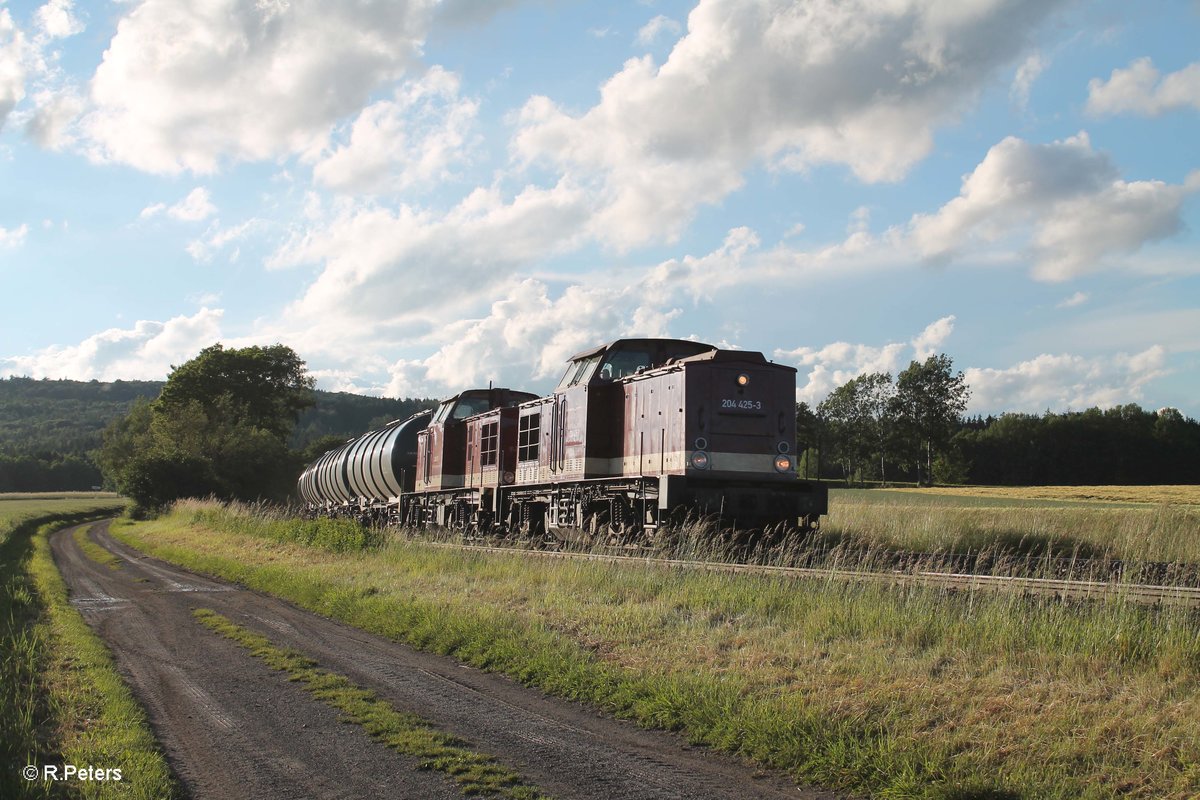 204 425-3 und 204 271-1 mit einem Kesselzug bei Oberteich. 15.06.16