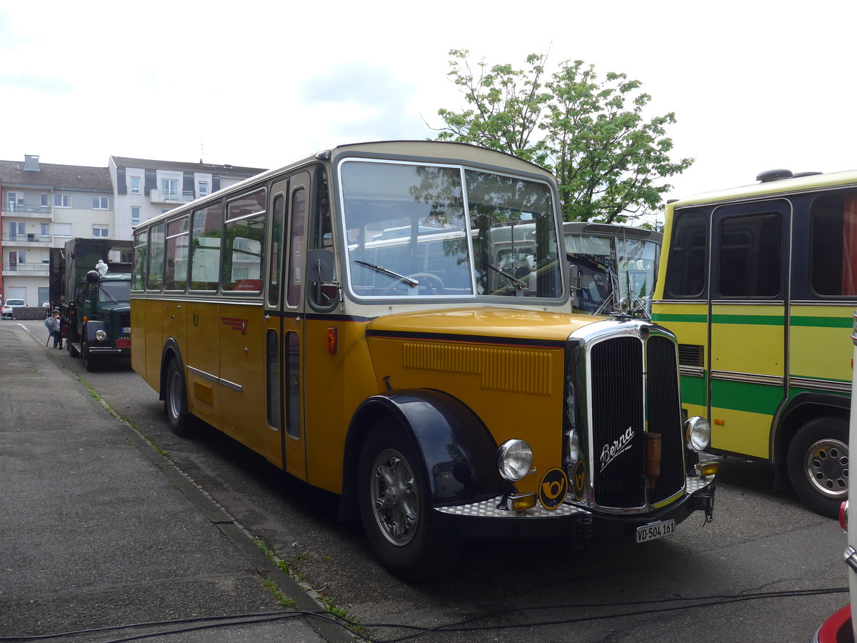 (204'089) - Aus der Schweiz: CarPostal Ouest - VD 504'161 - Berna/R&J (ex Fuchser, Aegerten; ex Wohlgemuth, Hochwald) am 26. April 2019 in Haguenau, Parkplatz