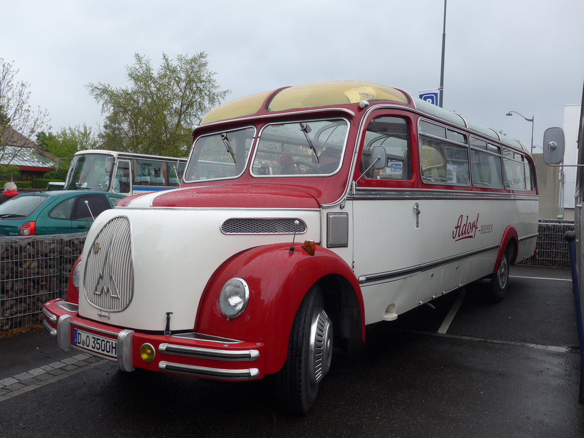 (204'397) - Aus Deutschland: Adorf-Reisen, Dsseldorf - D-O 3500H - Magirus-Deutz am 27. April 2019 in Haguenau, Parkplatz