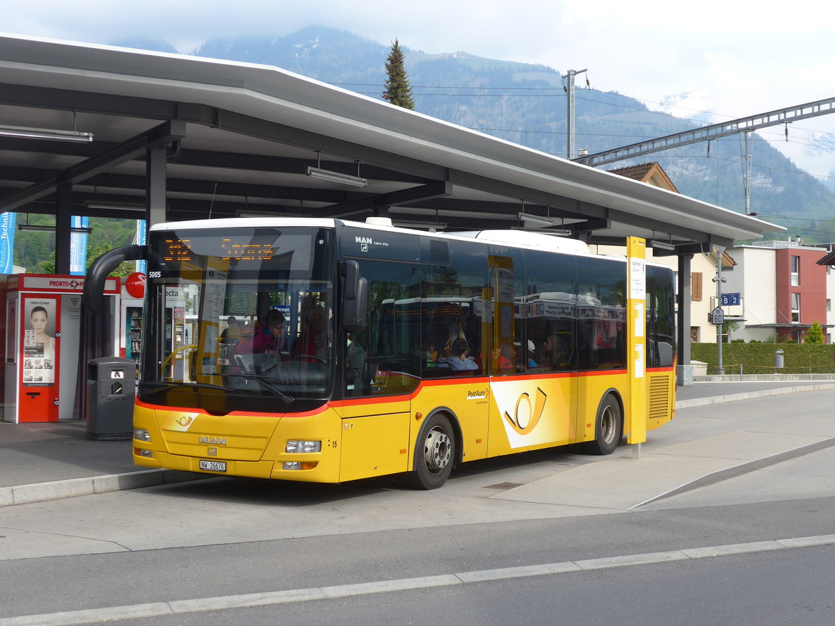 (205'279) - Thepra, Stans - Nr. 15/NW 26'676 - MAN/Gppel am 18. Mai 2019 beim Bahnhof Sarnen