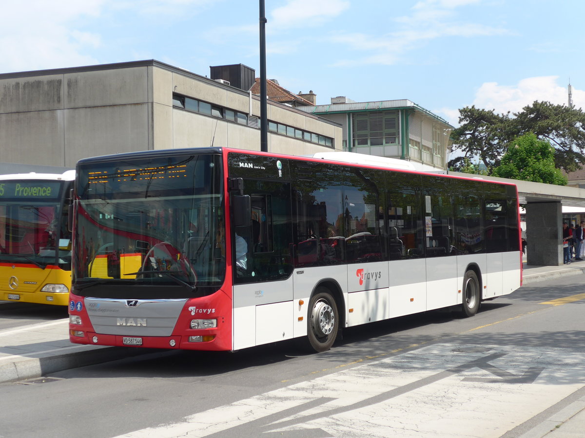 (205'428) - TRAVYS Yverdon - Nr. 114/VD 587'546 - MAN am 25. Mai 2019 beim Bahnhof Yverdon