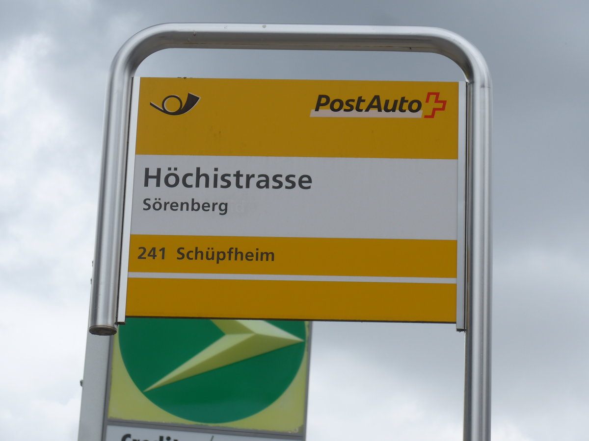 (205'546) - PostAuto-Haltestelle - Srenberg, Hchistrasse - am 27. Mai 2019