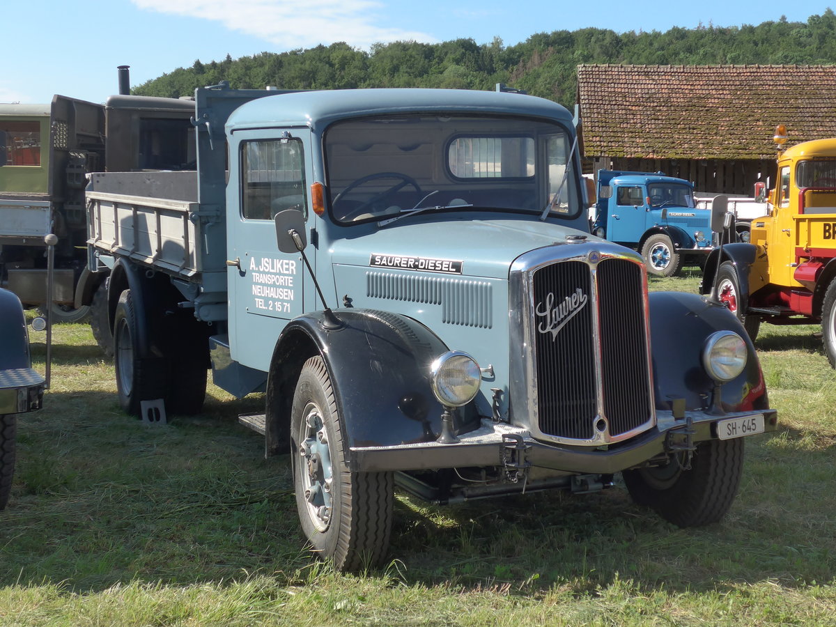 (205'800) - Jsliker, Neuhausen - SH 645 - Saurer am 8. Juni 2019 in Thayngen, Saurertreffen