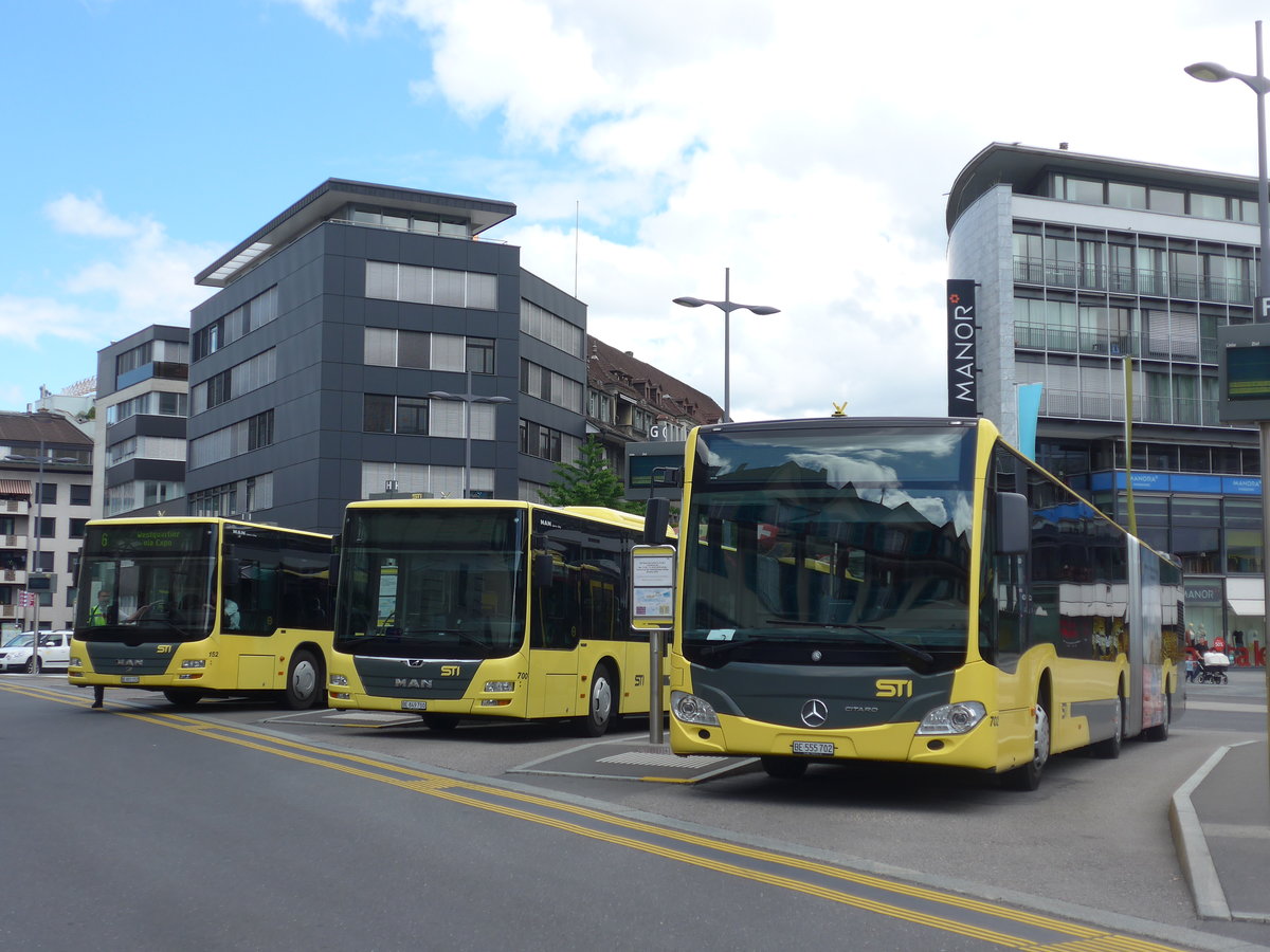 (206'451) - STI Thun - Nr. 701/BE 555'702 - Mercedes am 16. Juni 2019 beim Bahnhof Thun