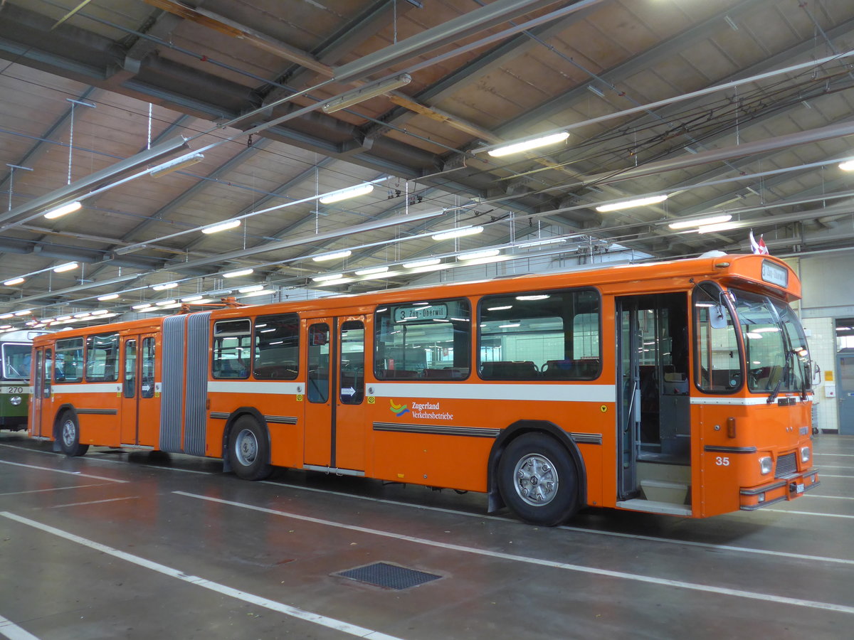 (206'506) - ZVB Zug (RWB) - Nr. 35/ZH 797'215 - FBW/Hess am 22. Juni 2019 in Luzern, Depot VBL