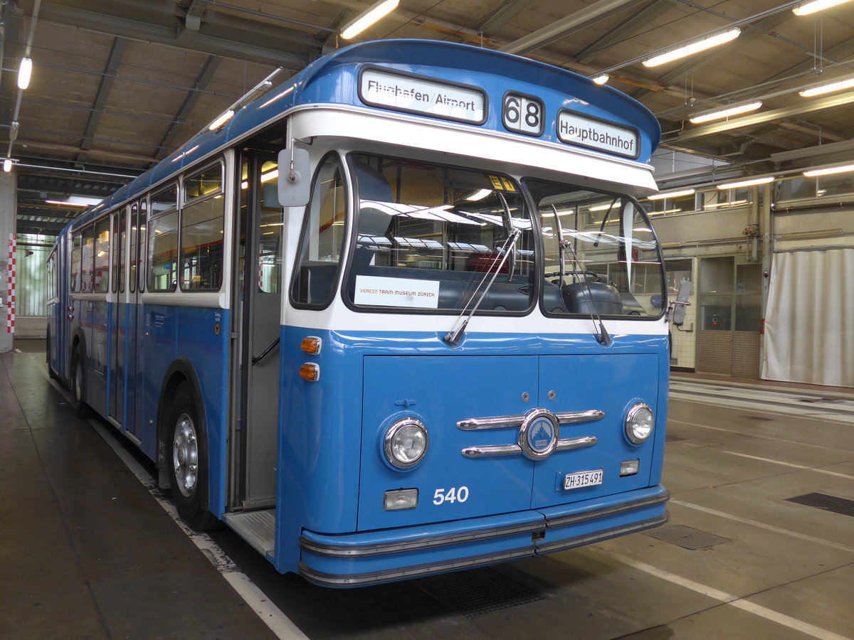 (206'517) - VBZ Zrich (TMZ) - Nr. 540/ZH 315'491 - Saurer/Saurer (ex Nr. 7540; ex Nr. 540) am 22. Juni 2019 in Luzern, Depot VBL