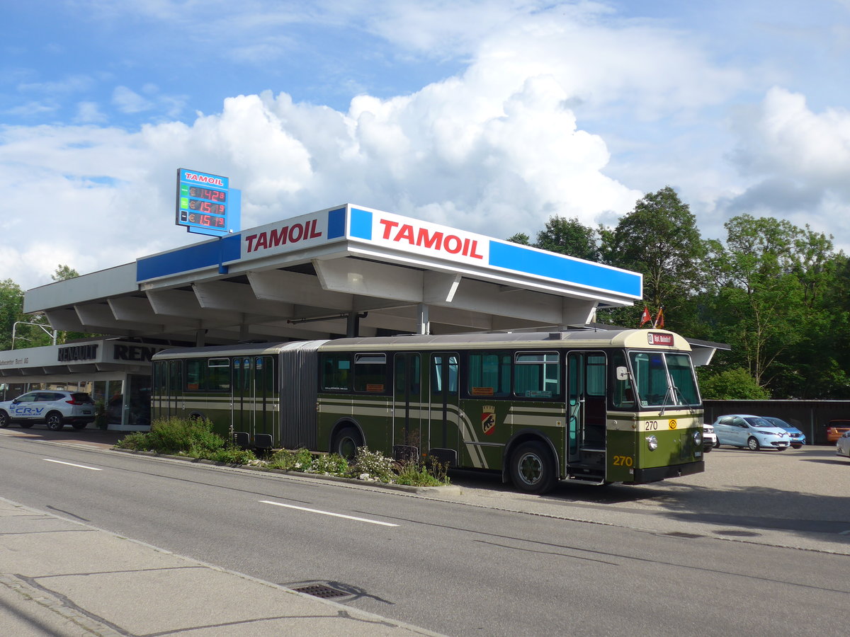 (206'619) - SVB Bern (Bernmobil historique) - Nr. 270/BE 113'270 - FBW/SWS-Gangloff am 22. Juni 2019 in Langnau, Sonnweg