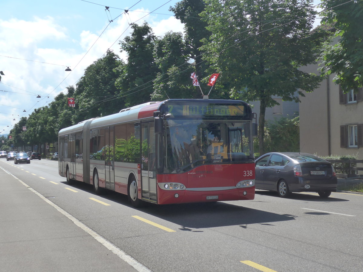 (206'661) - SW Winterthur - Nr. 338/ZH 730'338 - Solaris am 23. Juni 2019 in Winterthur, Feldtal