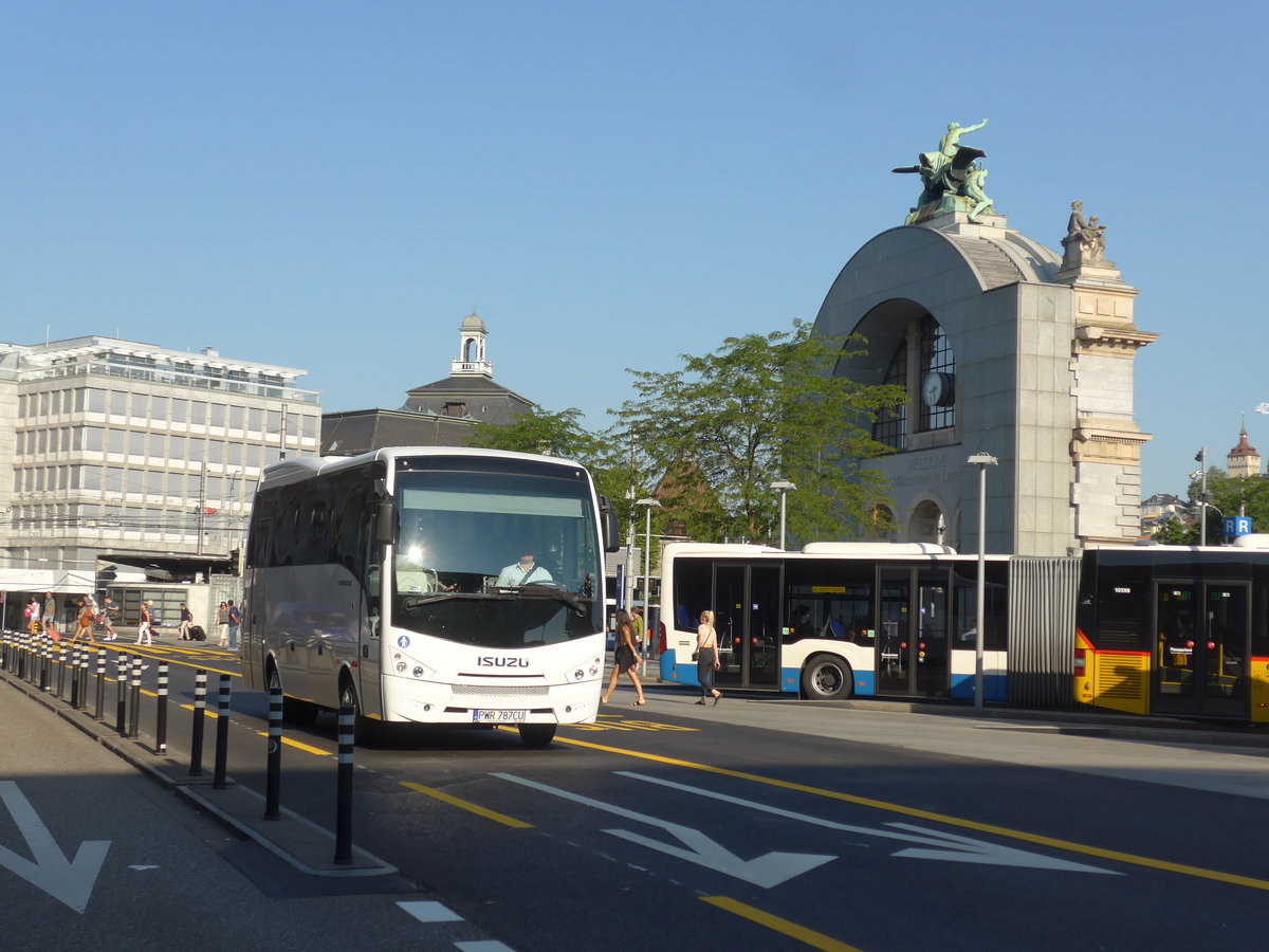 (206'855) - Aus Polen: ??? - PWR 787CU - Isuzu am 30. Juni 2019 beim Bahnhof Luzern