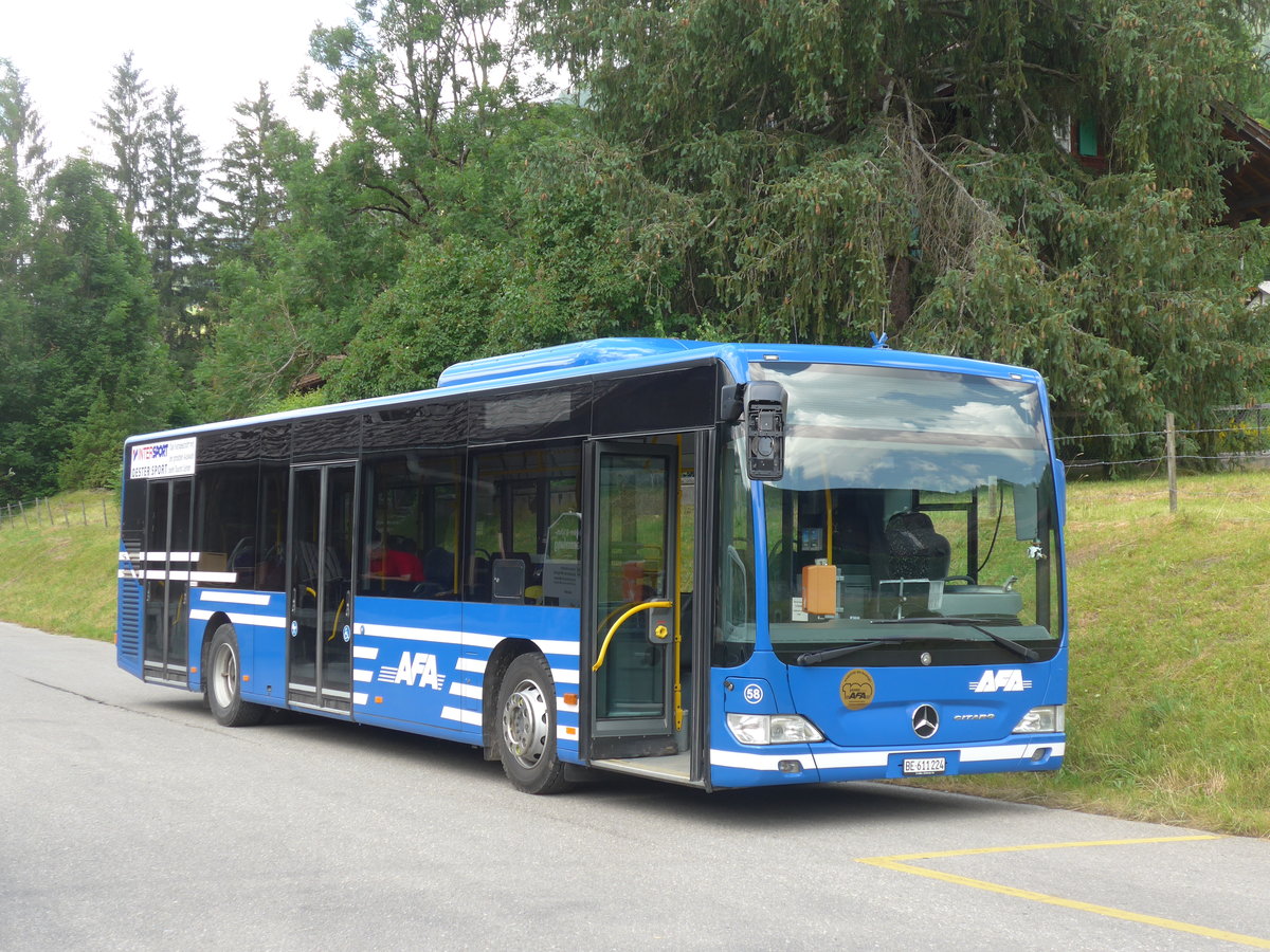 (206'933) - AFA Adelboden - Nr. 58/BE 611'224 - Mercedes am 1. Juli 2019 beim Bahnhof Lenk