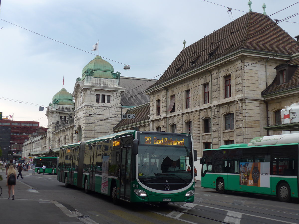 (207'426) - BVB Basel - Nr. 7015/BS 99'315 - Mercedes am 6. Juli 2019 beim Bahnhof Basel