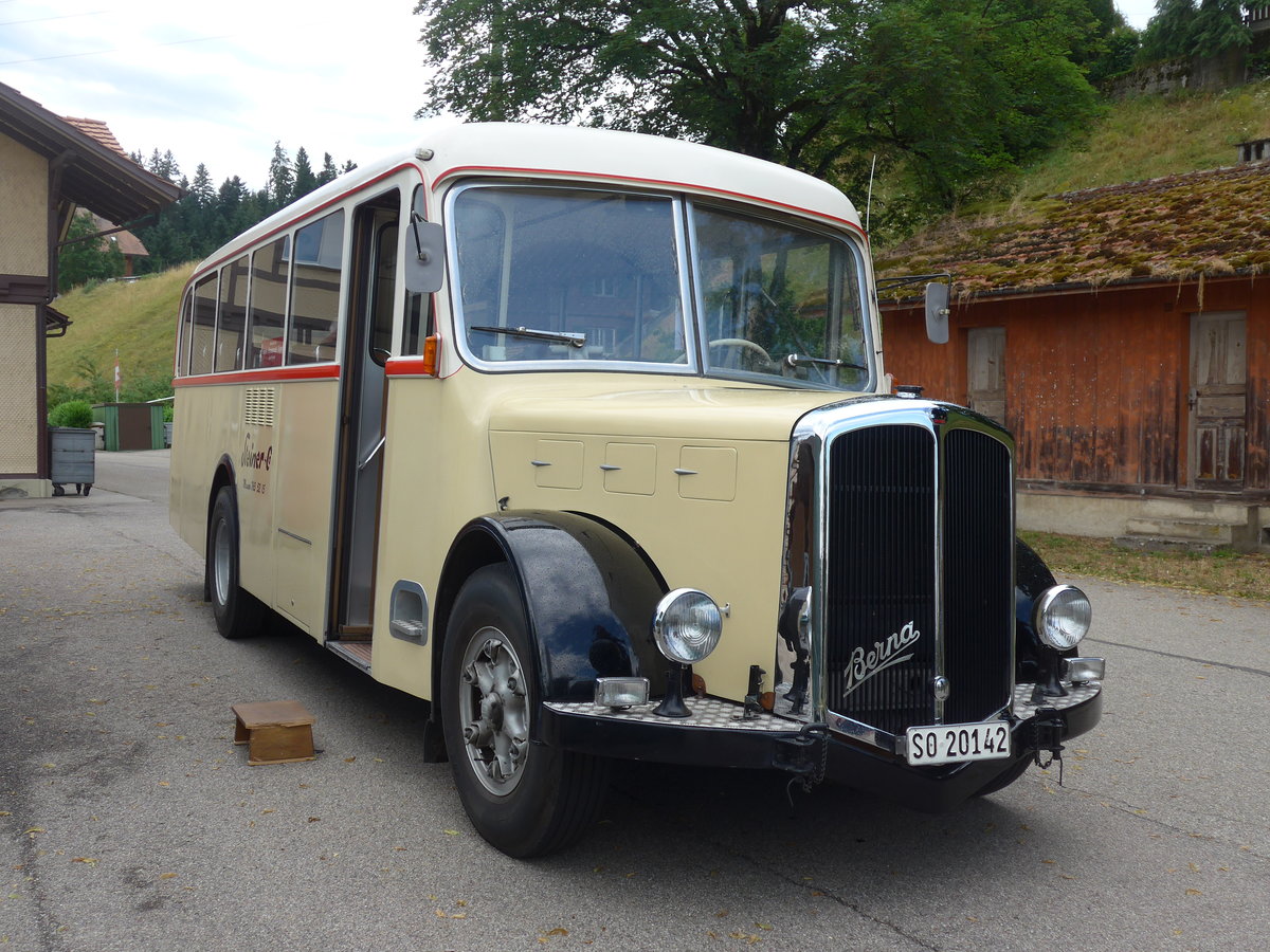 (207'457) - Steiner, Messen - SO 20'142 - Berna/Hess (ex Brtschi, Biberen) am 7. Juli 2019 beim Bahnhof Emmenmatt