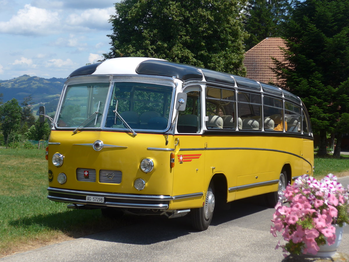 (207'495) - Zimmerli J., Oftringen - AG 57'298 - Berna/Tscher (ex Stutz, Oberlunkhofen; ex Leu, Schongau; ex Wicki, Bremgarten; ex P 22'054) am 7. Juli 2019 in Waldhusern, Kurhaus