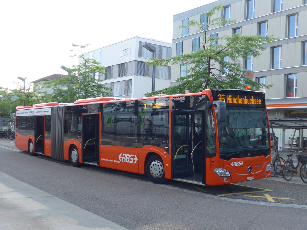 (207'546) - RBS Worblaufen - Nr. 33/BE 533'233 - Mercedes am 7. Juli 2019 beim Bahnhof Zollikofen