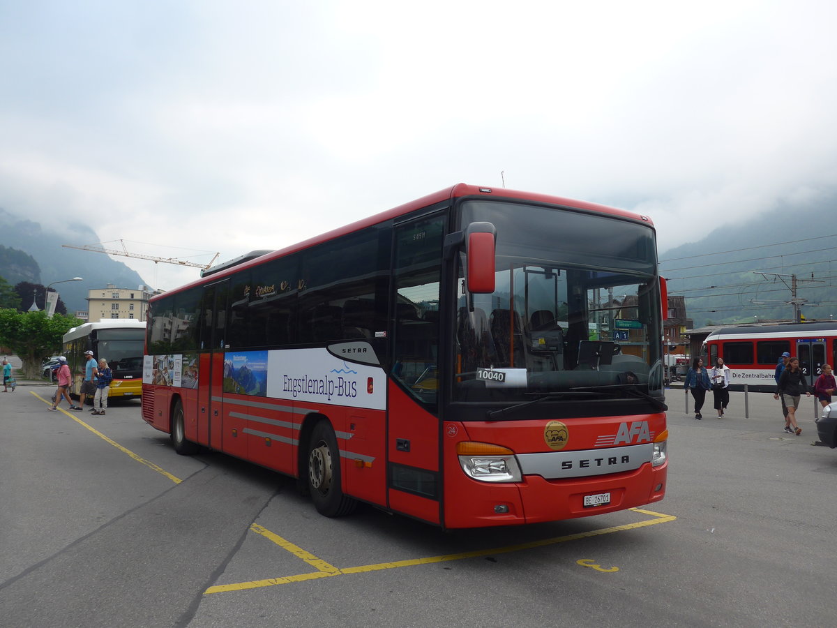 (207'634) - AFA Adelboden - Nr. 24/BE 26'701 - Setra am 9. Juli 2019 in Meiringen, Postautostation (Einsatz PostAuto fr Engstlenalp-Bus)