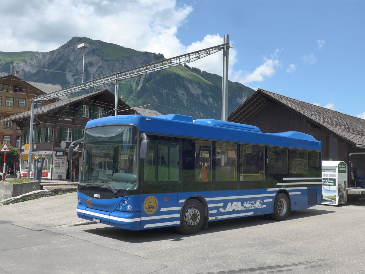 (207'944) - AFA Adelboden - Nr. 57/BE 272'798 - Scania/Hess am 14. Juli 2019 beim Bahnhof Lenk