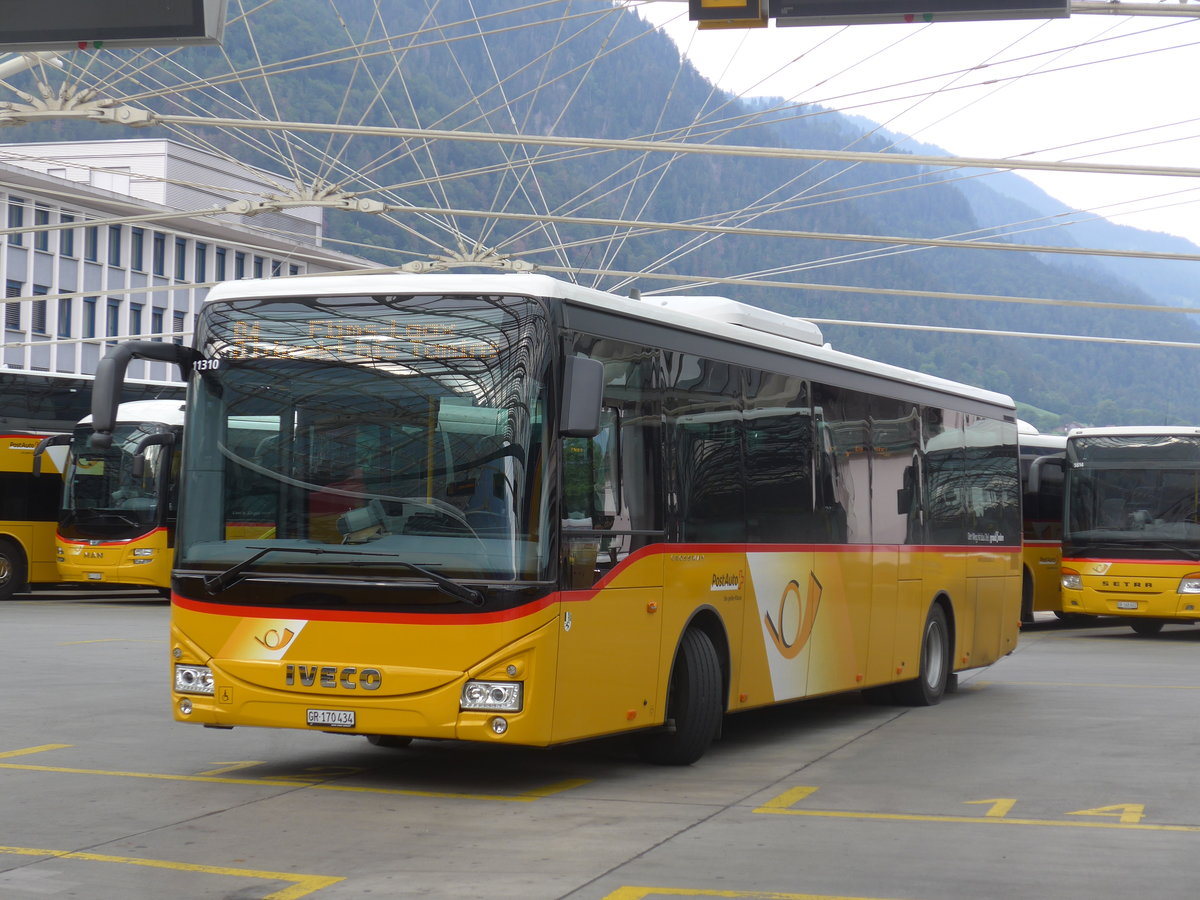 (208'001) - PostAuto Graubnden - GR 170'434 - Iveco (ex Lagerfahrzeug Iveco) am 21. Juli 2019 in Chur, Postautostation