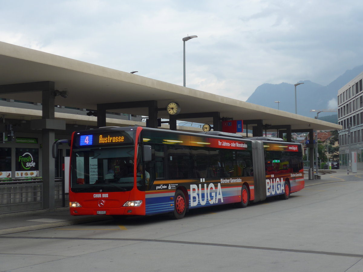 (208'014) - SBC Chur - Nr. 53/GR 155'853 - Mercedes am 21. Juli 2019 beim Bahnhof Chur