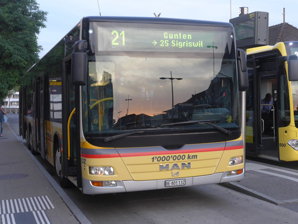 (208'146) - STI Thun - Nr. 132/BE 801'132 - MAN am 24. Juli 2019 beim Bahnhof Thun