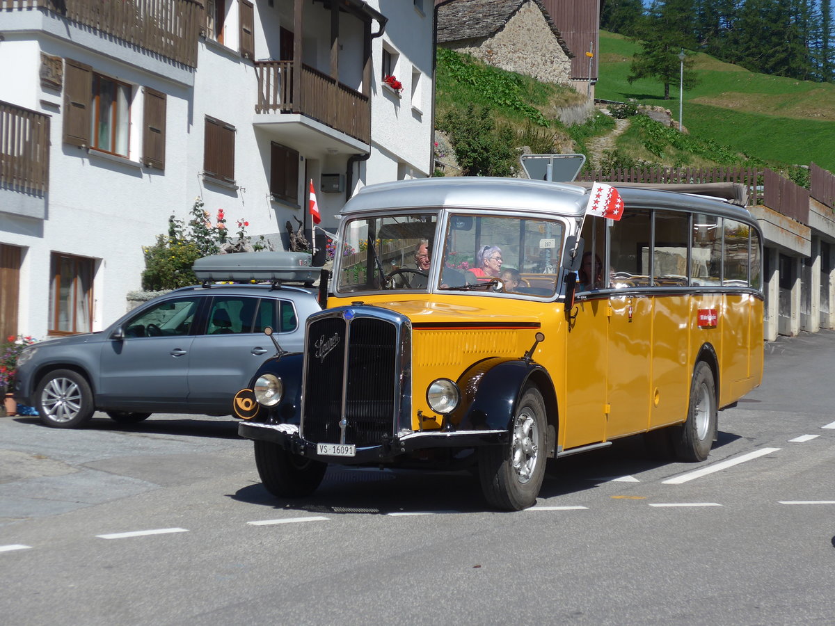 (208'318) - Bonnard, Ayer - VS 16'091 - Saurer/Hess (ex APN Genve; ex Baumgartner, Grenchen; ex P 23'009; ex P 2031) am 3. August 2019 in Simplon Dorf, Post