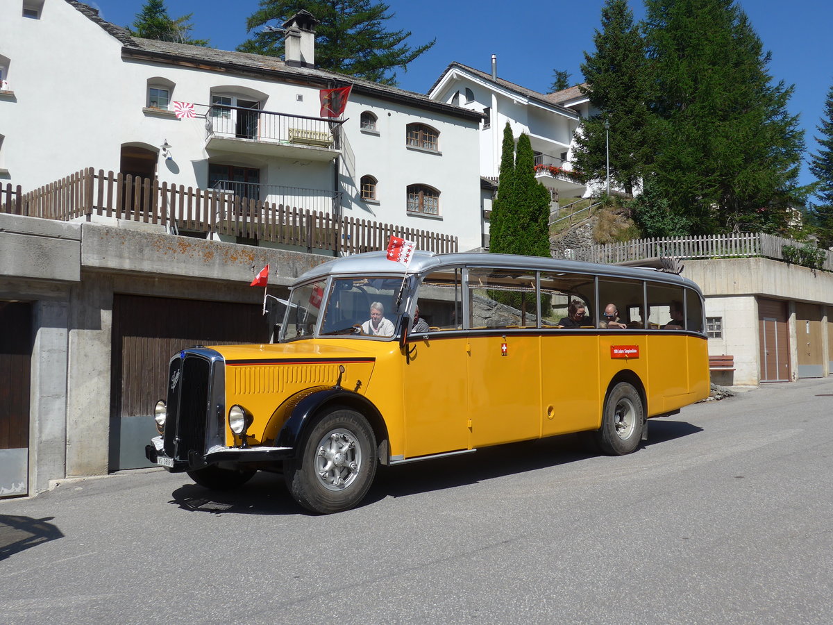 (208'321) - Bonnard, Ayer - VS 16'091 - Saurer/Hess (ex APN Genve; ex Baumgartner, Grenchen; ex P 23'009; ex P 2031) am 3. August 2019 in Simplon Dorf, Post