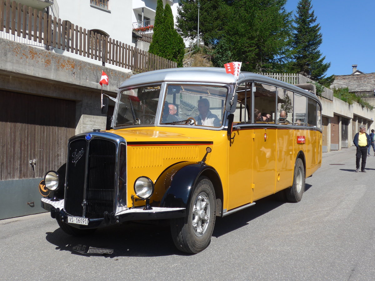 (208'322) - Bonnard, Ayer - VS 16'091 - Saurer/Hess (ex APN Genve; ex Baumgartner, Grenchen; ex P 23'009; ex P 2031) am 3. August 2019 in Simplon Dorf, Post