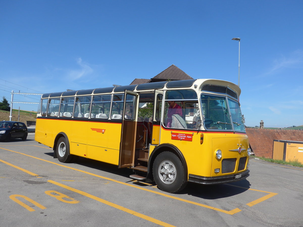 (208'410) - Ott, Ortschwaben - BE 408'850 - FBW/FHS (ex Nef, Hemberg; ex Mathis, Chur; ex P 24'163) am 4. August 2019 beim Bahnhof Biglen