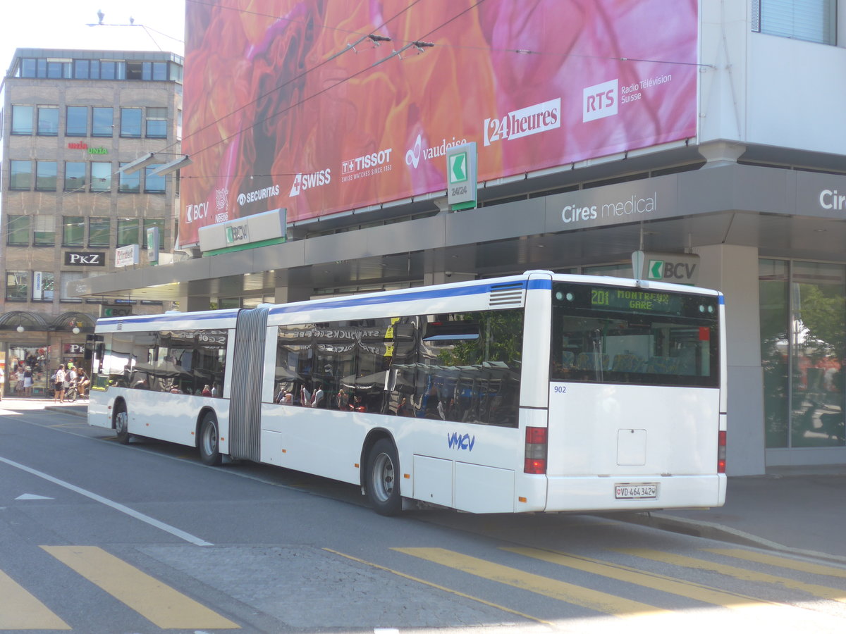 (208'458) - VMCV Clarens - Nr. 902/VD 464'342 - MAN (ex transN, La Chaux-de-Fonds Nr. 246; ex TN Neuchtel Nr. 246) am 4. August 2019 beim Bahnhof Vevey