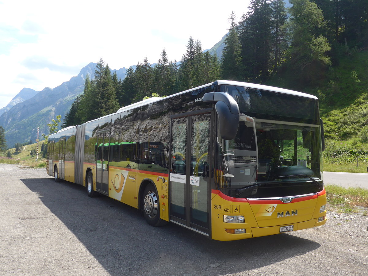 (208'515) - PostAuto Zrich - Nr. 308/ZH 780'689 - MAN am 5. August 2019 in Les Diablerets, Col du Pillon