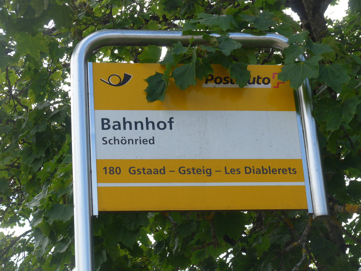 (208'553) - PostAuto-Haltestelle - Schnried, Bahnhof - am 5. August 2019