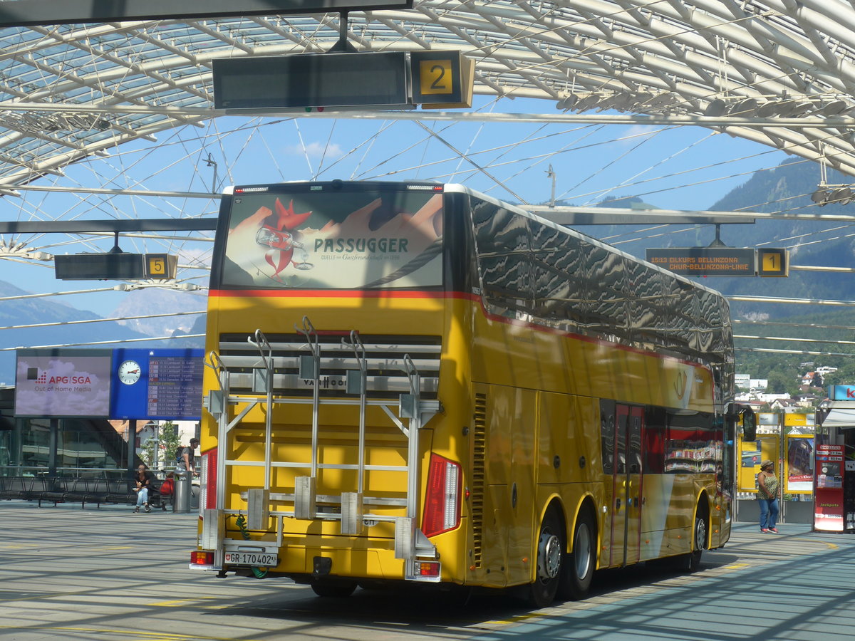 (208'705) - PostAuto Graubnden - GR 170'402 - Van Hool am 11. August 2019 in Chur, Postautostation