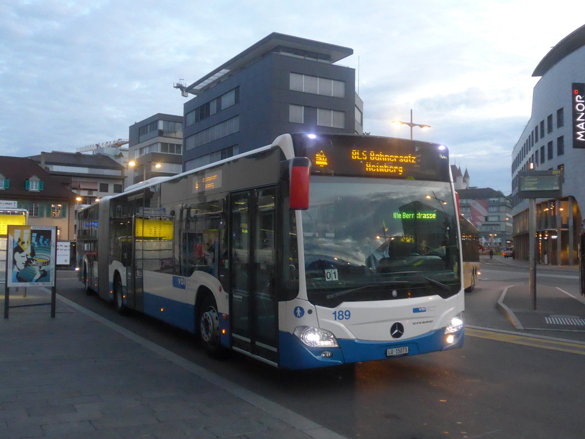 (208'751) - VBL Luzern - Nr. 189/LU 15'073 - Mercedes am 17. August 2019 beim Bahnhof Thun