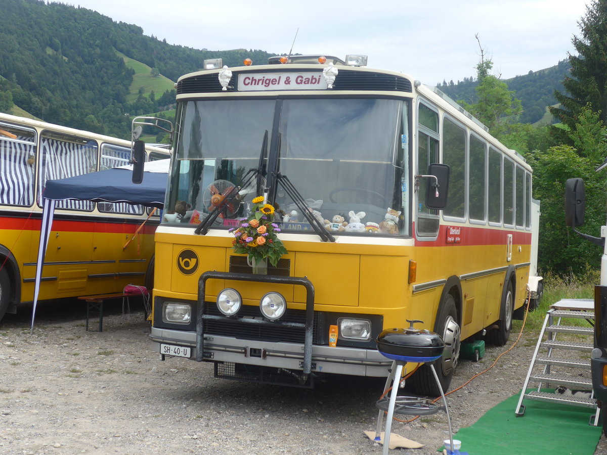 (208'786) - Oberhnsli, Thayngen - SH 40 U - FBW/Tscher (ex Bus-Halter, Wil Nr. 9) am 17. August 2019 in Atzmnnig, Schutt