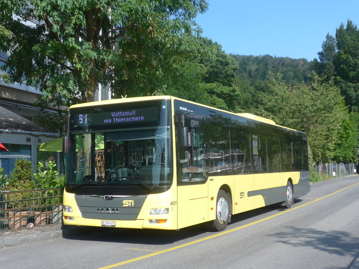 (209'079) - STI Thun - Nr. 401/BE 849'401 - MAN am 24. August 2019 bei der Schifflndte Thun