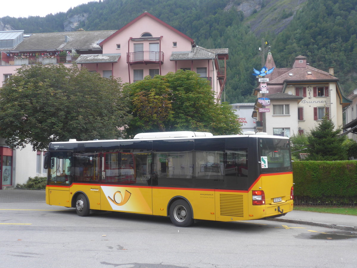 (209'181) - PostAuto Bern - BE 407'862 - MAN/Gppel (ex AVG Meiringen Nr. 62) am 1. September 2019 in Meiringen, Postautostation