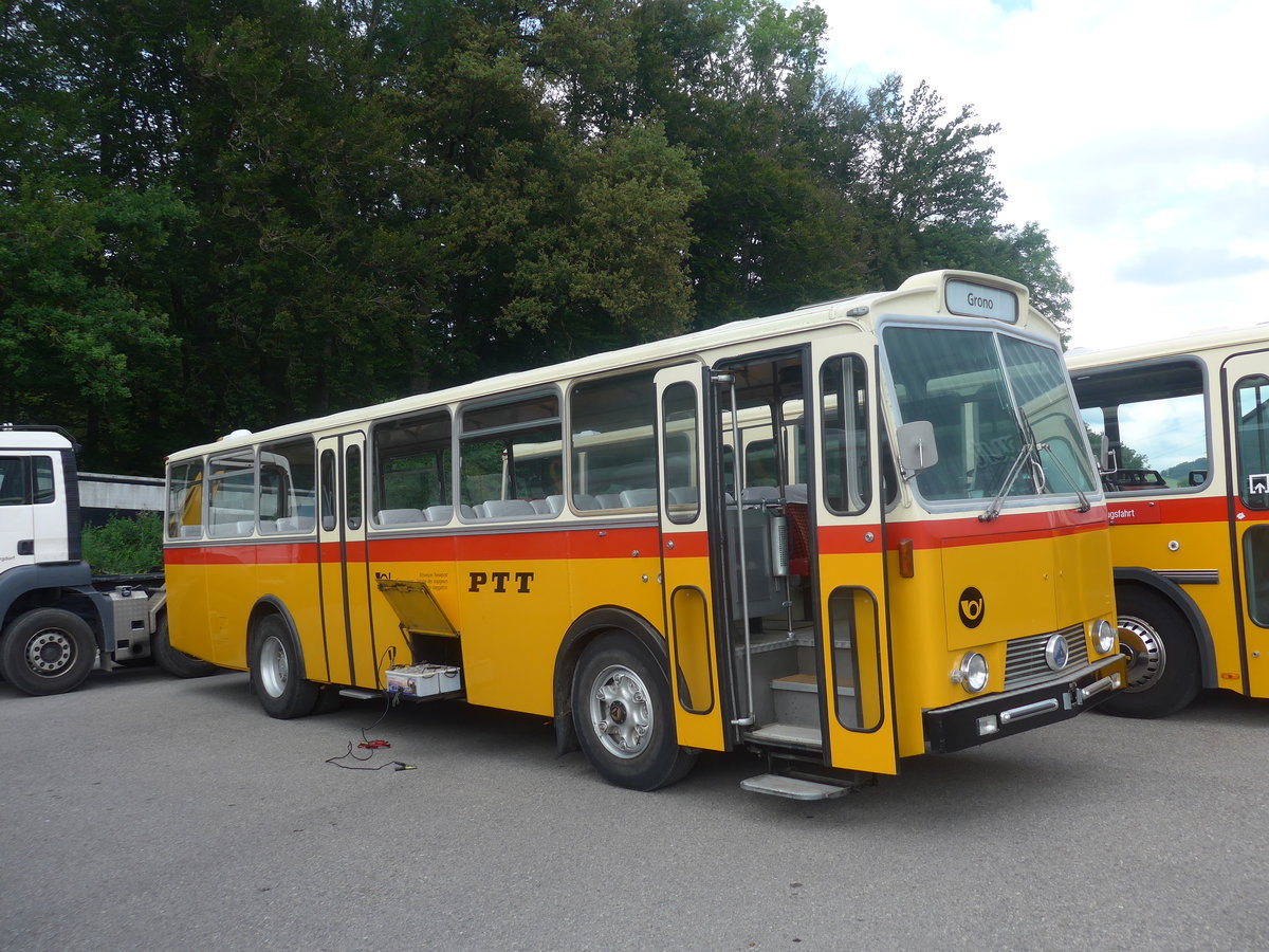 (209'281) - Gast, Wimmis - Saurer/Tscher (ex HPTrans, Thusis; ex Mauerhofer, Worb; ex Erni, Schupfart Nr. 3; ex P 24'636) am 1. September 2019 in Burgdorf, kihof Ziegelgut