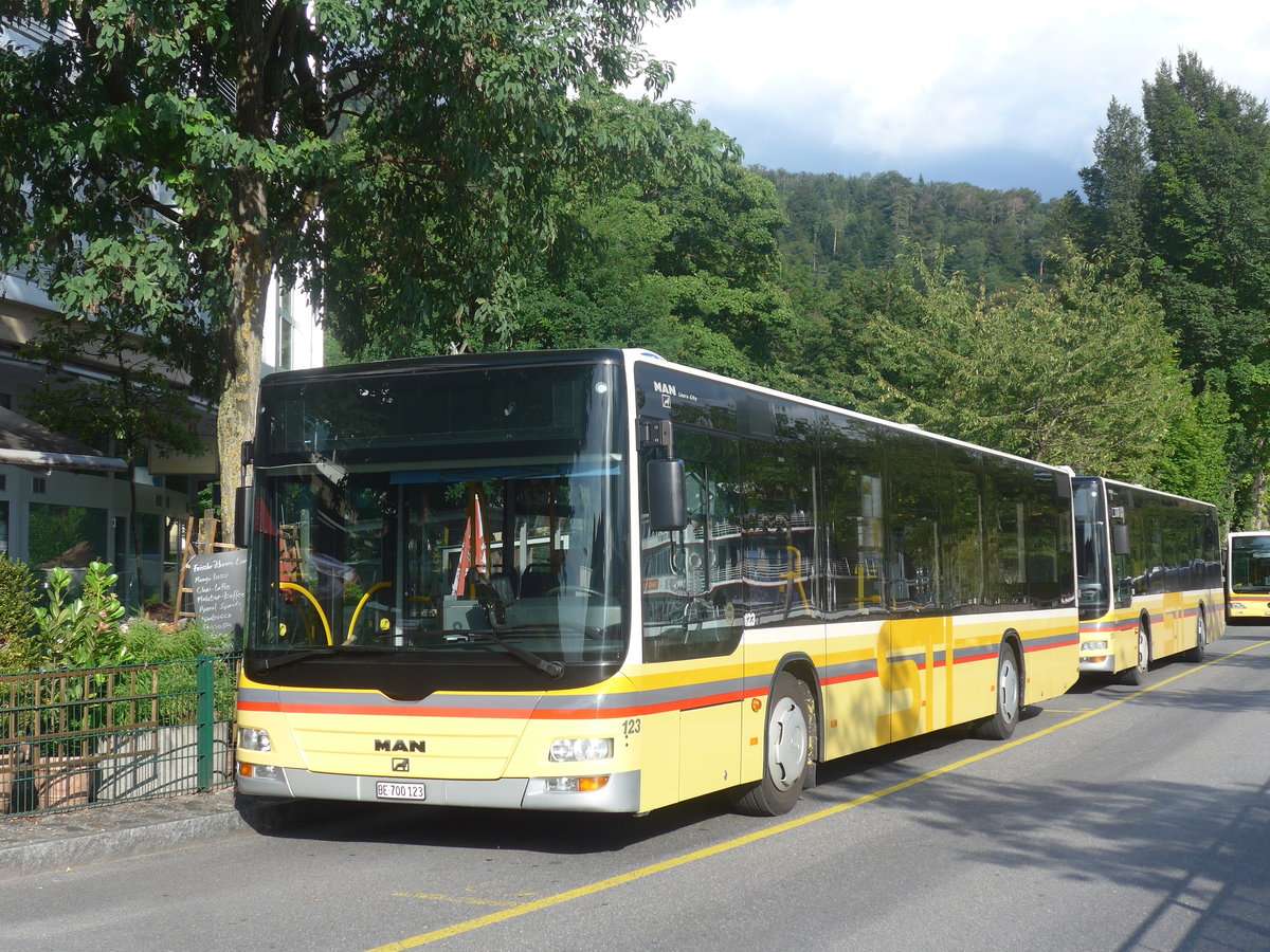 (209'371) - STI Thun - Nr. 123/BE 700'123 - MAN am 7. September 2019 bei der Schifflndte Thun